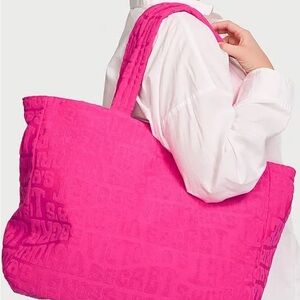Victoria’s Secret hot Pink logo Tote Bag